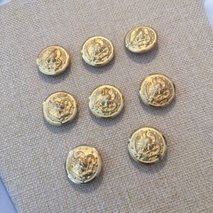 Antique 1960s Metal Eagle And Anchor Military Buttons